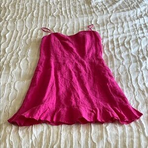 & Other Stories Pink Ruffle Hem Dress
